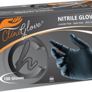 CLINIHEALTH GLOVES NITRILE BLACK MED